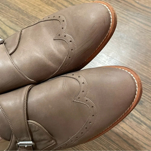 J.Crew Collection Perforated Monk Strap Loafers in Wet Cobblestone size 7.5 - Picture 11 of 12